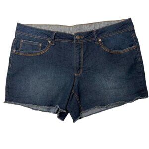 Fire & Gold Denim Frayed Hem Shortie Jean Shorts Size 18 #1195